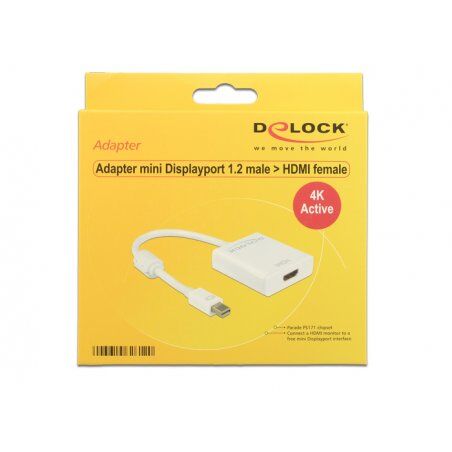 DeLOCK 62612 câble vidéo et adaptateur 0,2 m Mini DisplayPort HDMI Type A (Standard) Blanc