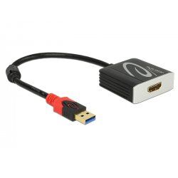 DeLOCK 62736 video cable adapter 0.2 m USB Type-A HDMI Black
