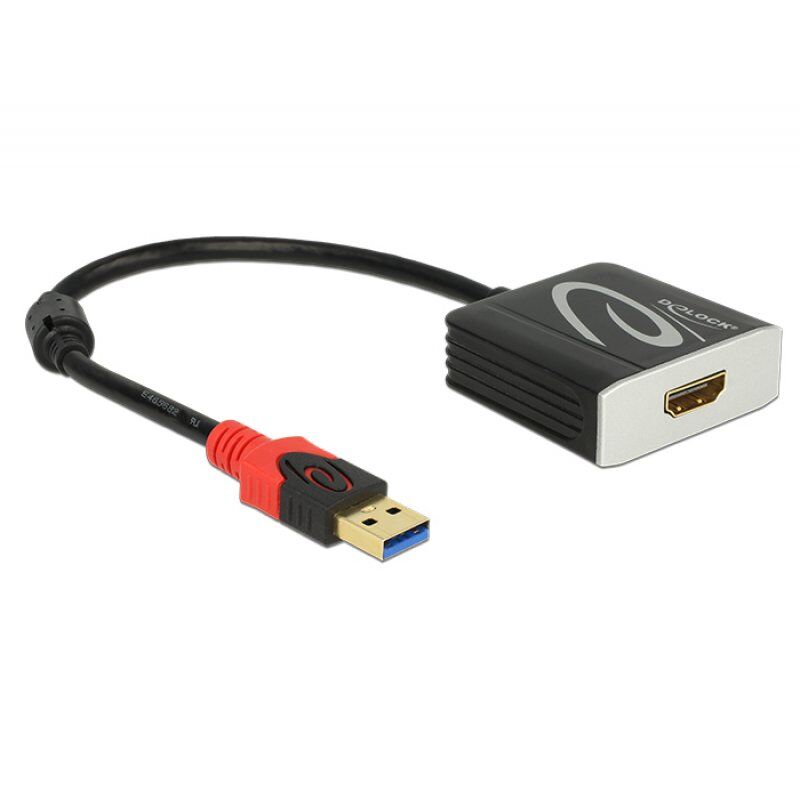 Delock compatible Adapter USB 3.0 Type-A male  HDMI female - externer Videoadapter - Schwarz