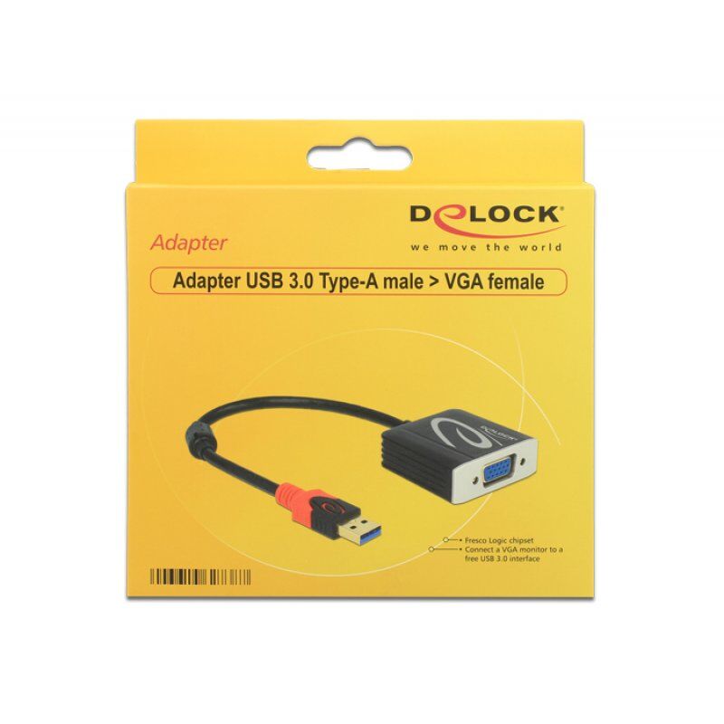 DeLOCK 62738 câble vidéo et adaptateur 0,2 m VGA (D-Sub) Noir