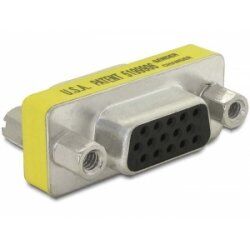 DeLOCK Adapter Gender Changer VGA female-female Sub-D 15 Yellow
