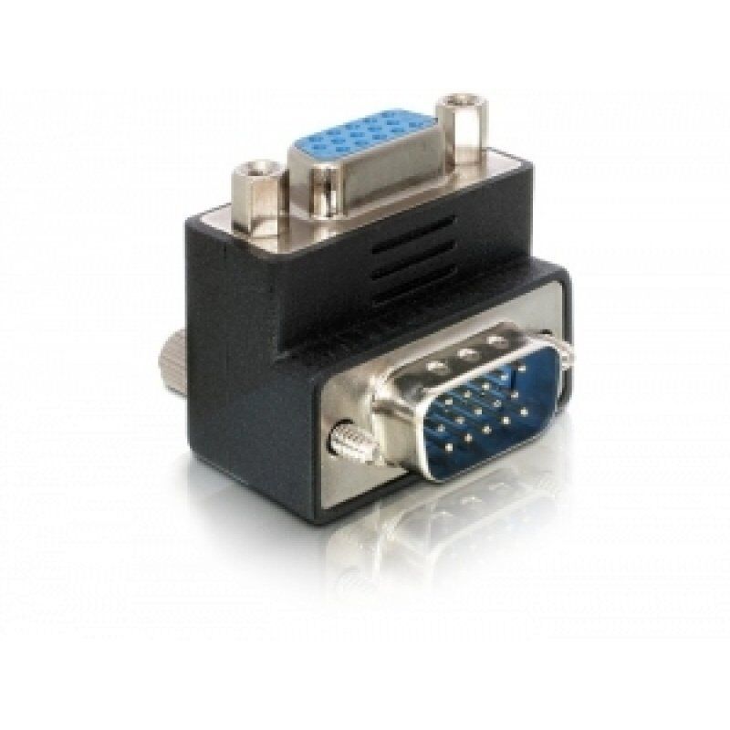 DeLOCK Adapter VGA male/female right angled VGA 15pin Noir