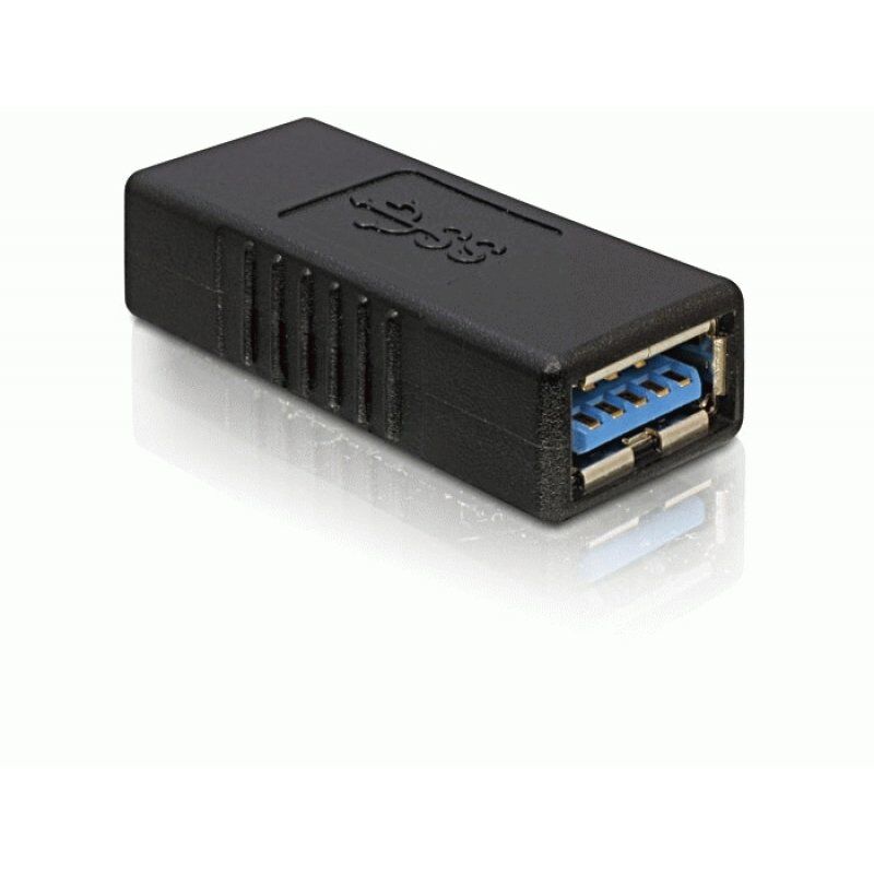 DeLOCK USB 3.0-A Adapter USB-A Noir
