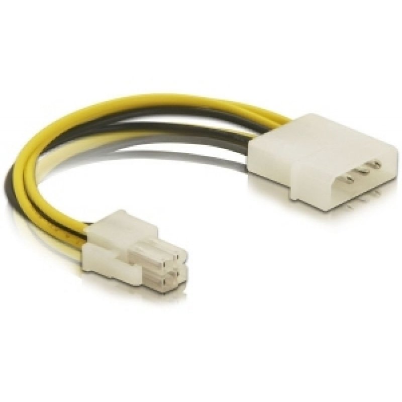 Delock compatible Adapter für Power Connector - 4 PIN ATX12V bis 4-Pin interner Netzanschluss (12 V) - 15 cm