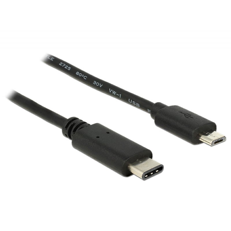 DeLOCK 83602 USB cable 1 m USB 2.0 USB C Micro-USB B Black