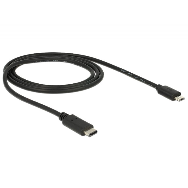 DeLOCK 83602 câble USB 1 m USB 2.0 USB C Micro-USB B Noir