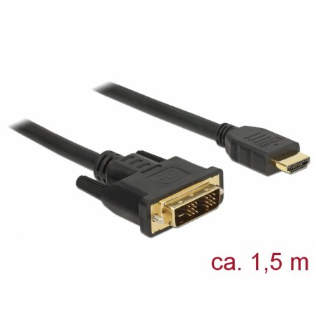 DeLOCK 85583 câble vidéo et adaptateur 1,5 m DVI-D HDMI Type A (Standard) Noir