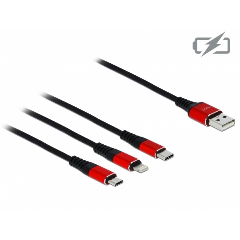 Delock compatible 3 in 1 Kabel nur zum Laden - 1 m