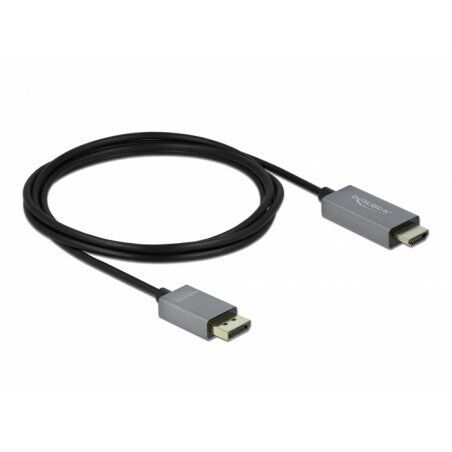 DeLOCK 85929 video cable adapter 2 m HDMI Type A (Standard) DisplayPort Black, Grey