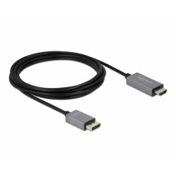 DeLOCK 85930 câble vidéo et adaptateur 3 m DisplayPort HDMI Noir, Gris