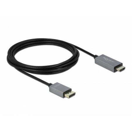 DeLOCK 85930 câble vidéo et adaptateur 3 m DisplayPort HDMI Noir, Gris