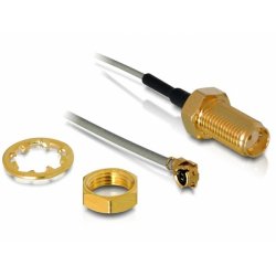 Delock compatible HF Antenna Connection for Installation - Antennenkabel - 20 cm - Grau