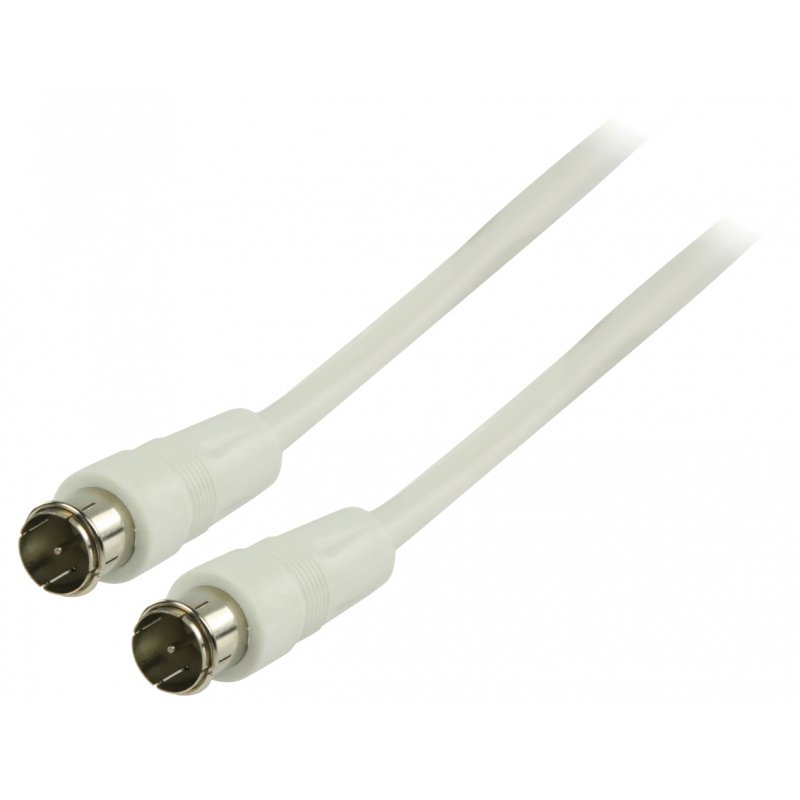 Câble antenne coaxial coudé Coax Mâle (IEC) Valueline compatible Coax Mâle (IEC) 1m (Blanc)