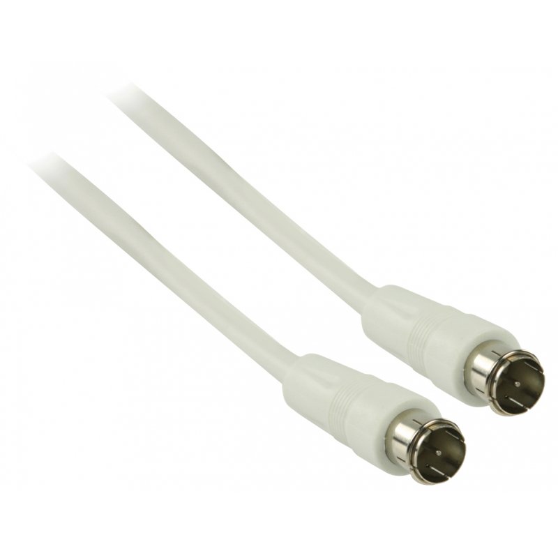 Câble antenne coaxial coudé Coax Mâle (IEC) Valueline compatible Coax Mâle (IEC) 1m (Blanc)