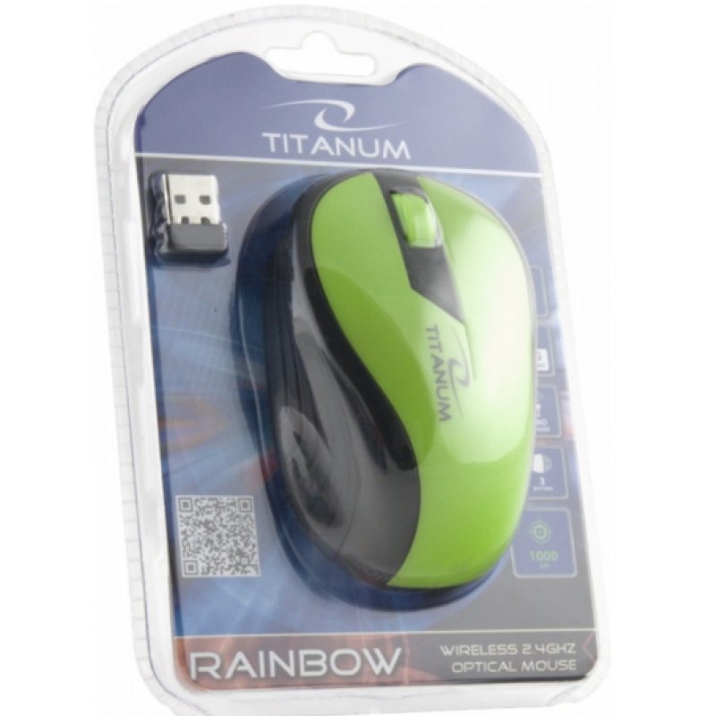 Souris sans fil Esperanza compatible Titanum Raimbow 3D TM114G (Noir/Vert)