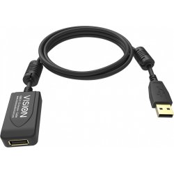 Vision TC 5MUSBEXT+/BL- câble USB 5 m USB 2.0 USB A Noir