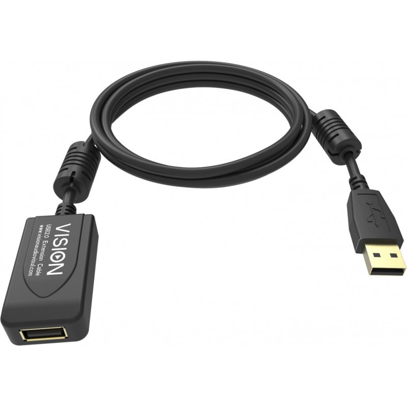 VISION compatible 5m Black USB 2.0 extension cable