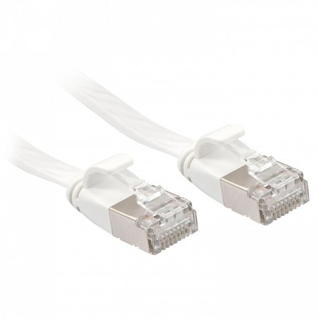 LINDY compatible Cat.6A U/FTP Flat Cable white 5m