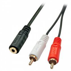 LINDY compatible Audiocable 3.5 f. / 2xRCA m. 0.25m