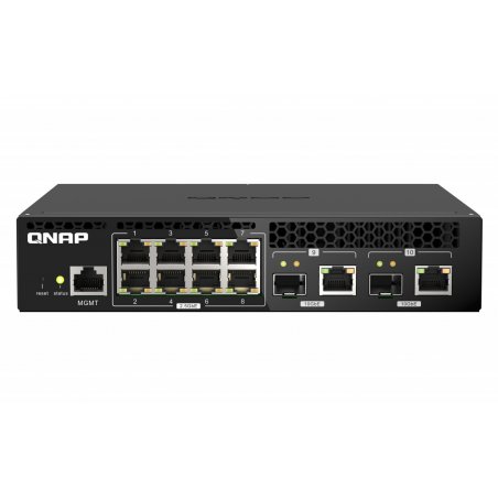 QNAP QSW-M2108R-2C commutateur réseau Géré L2 2.5G Ethernet (100/1000/2500) Connexion Ethernet, supportant l'alimenta