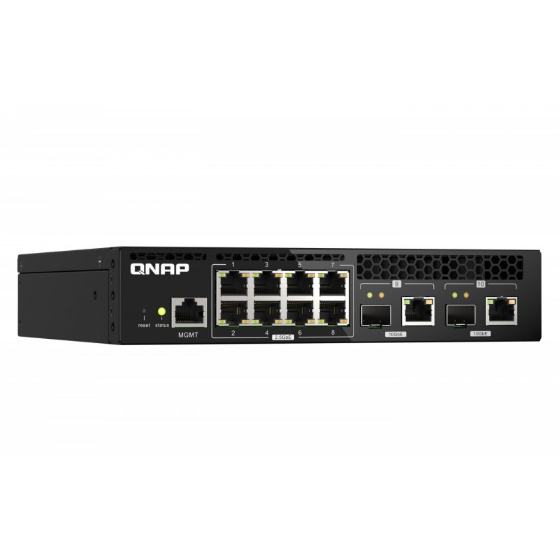 QNAP QSW-M2108R-2C network switch Managed L2 2.5G Ethernet (100/1000/2500) Power over Ethernet (PoE) Black