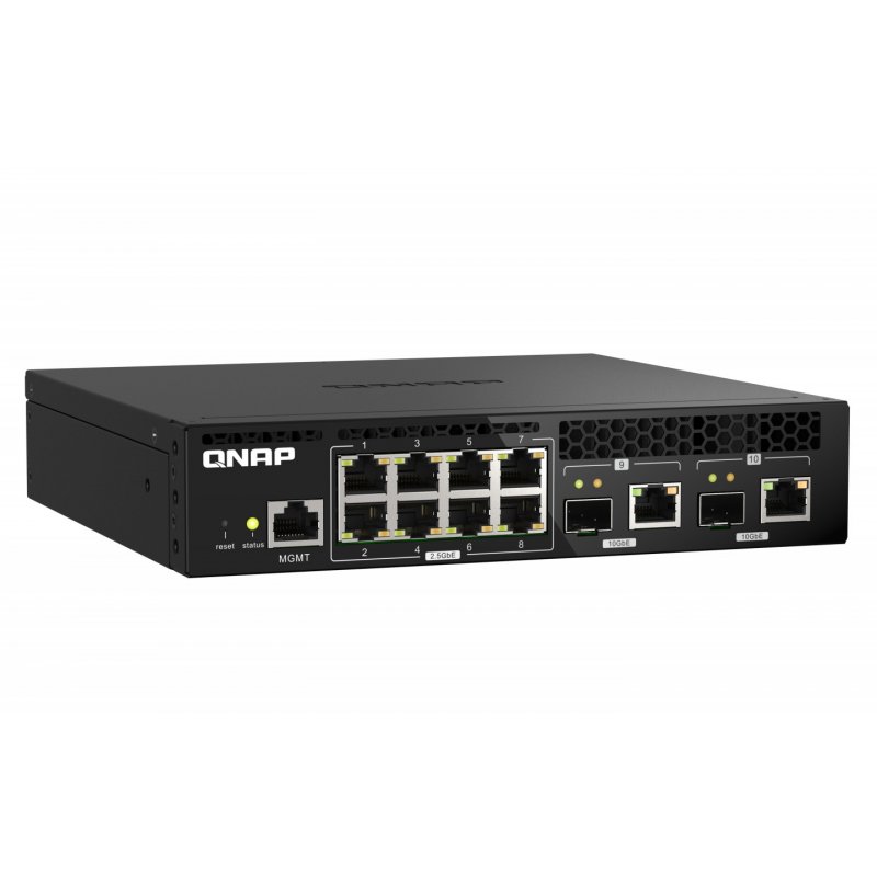 QNAP QSW-M2108R-2C network switch Managed L2 2.5G Ethernet (100/1000/2500) Power over Ethernet (PoE) Black