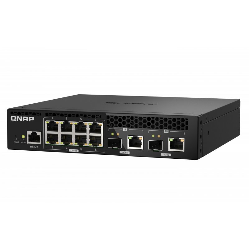 QNAP QSW-M2108R-2C network switch Managed L2 2.5G Ethernet (100/1000/2500) Power over Ethernet (PoE) Black