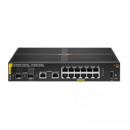 Aruba 6100 12G Class4 PoE 2G/2SFP+ 139W Managed L3 Gigabit Ethernet (10/100/1000) Power over Ethernet (PoE) 1U Black