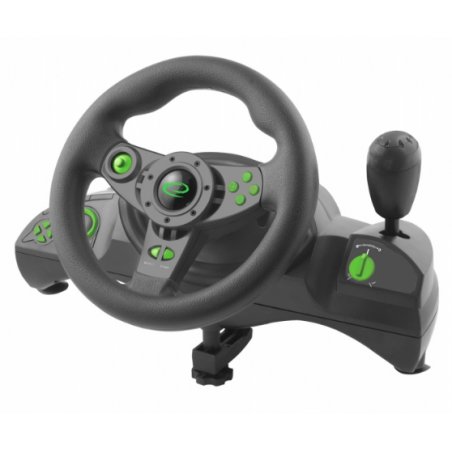 Esperanza EGW102 accessoire de jeux vidéo Noir, Vert USB Volant Numérique PC, Playstation 3