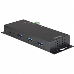 StarTech.com 4 Port USB C Hub 10Gbps - Metal Industrial USB Type-C Hub w/ 3xUSB-A & 1xUSB-C - ESD & Surge Protection - U