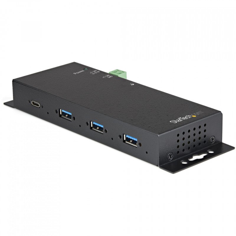 StarTech.com 4 Port USB C Hub 10Gbps - Metal Industrial USB Type-C Hub w/ 3xUSB-A & 1xUSB-C - ESD & Surge Protection - U