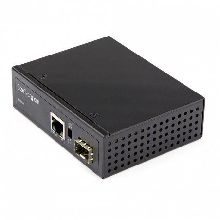 StarTech.com PoE+ Industrial Fiber to Ethernet Media Converter 60W - SFP to RJ45 - Singlemode/Multimode Fiber to Copper 