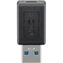 Adaptateur USB 3.0 Type C Goobay compatible vers USB Type A (Noir)