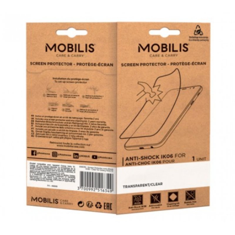 Mobilis 036232 mobile phone screen/back protector Clear screen protector Samsung 1 pc(s)