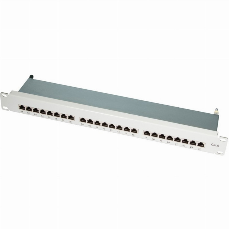 NWSZ Patchpanel 19" 24P CAT6 LogiLink compatible gr