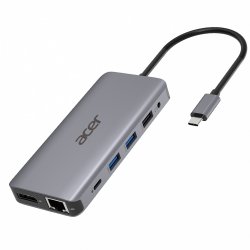 Acer HP.DSCAB.009 station d'accueil Avec fil USB 3.2 Gen 1 (3.1 Gen 1) Type-C Argent