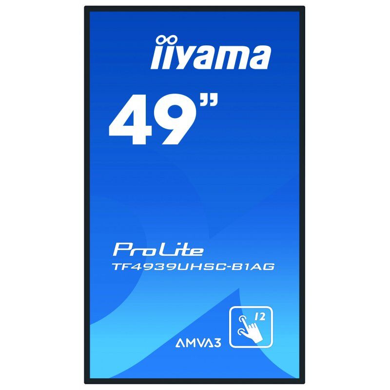 iiyama ProLite TF4939UHSC-B1AG computer monitor 124.5 cm (49") 3840 x 2160 pixels 4K Ultra HD LED Touchscreen Multi-user