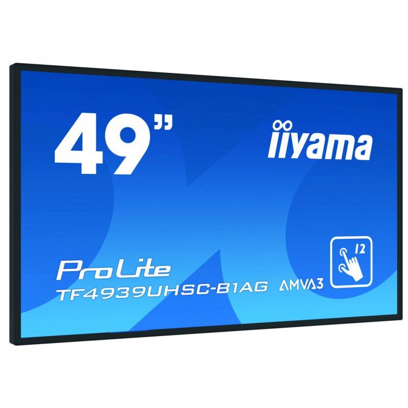 iiyama ProLite TF4939UHSC-B1AG computer monitor 124.5 cm (49") 3840 x 2160 pixels 4K Ultra HD LED Touchscreen Multi-user