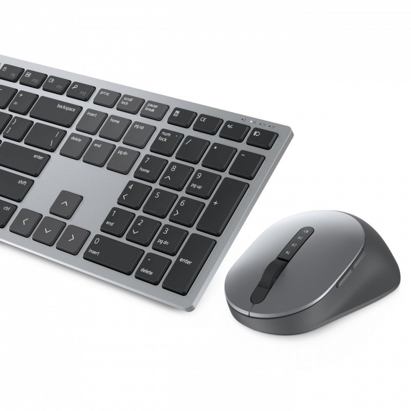 DELL KM7321W clavier Souris incluse RF sans fil + Bluetooth QWERTZ Allemand Gris, Titane