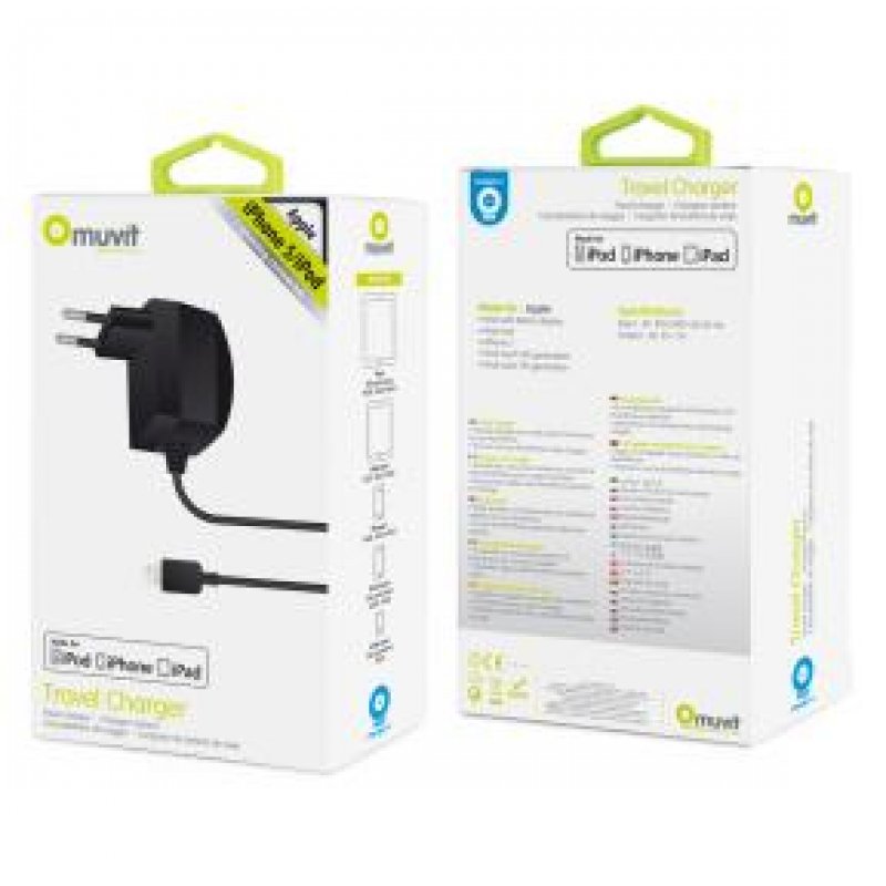 CHARGEUR SECTEUR 1A LIGHTNING NOIR