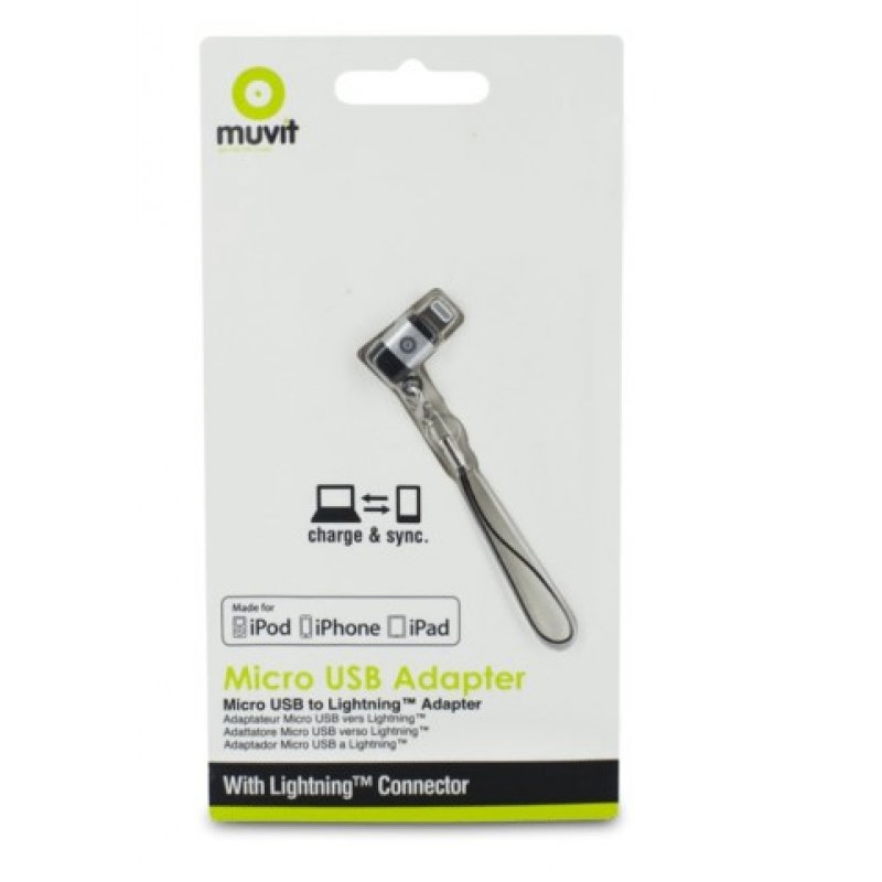 Muvit MUADP0007 changeur de genre de câble Micro Usb Lightning Noir