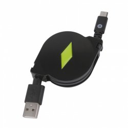 CABLE RETRACTABLE 2.1A USB/MICRO-USB NOIR