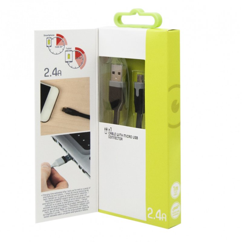 Muvit MUUSC0159 USB cable 1 m USB A Micro-USB A Black, Grey