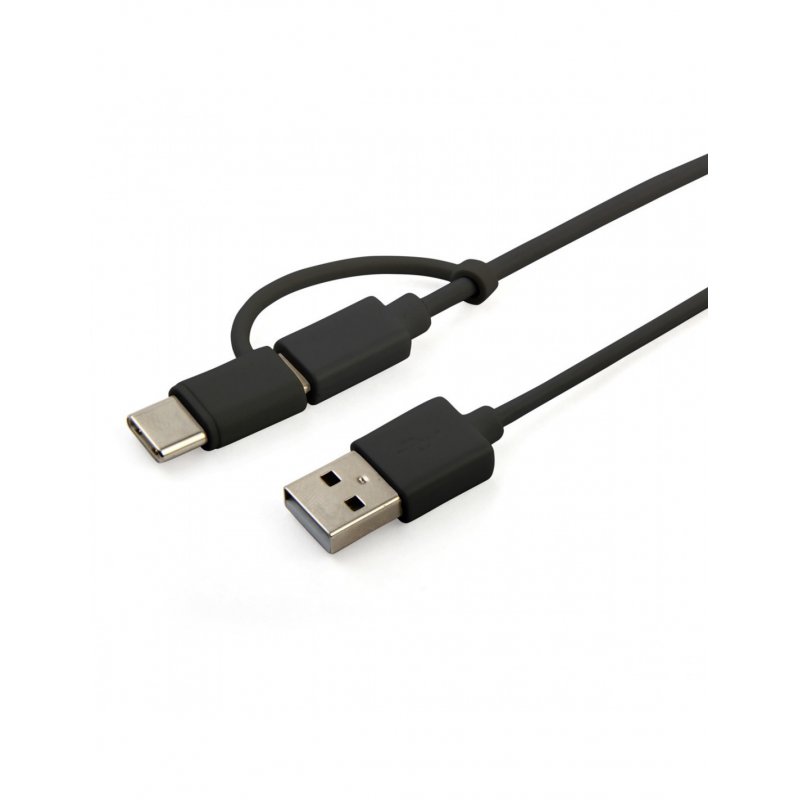 TAB CABLE CABLE 2 EN 1 2.4A USB/MICRO-USB/TYPE C NOIR
