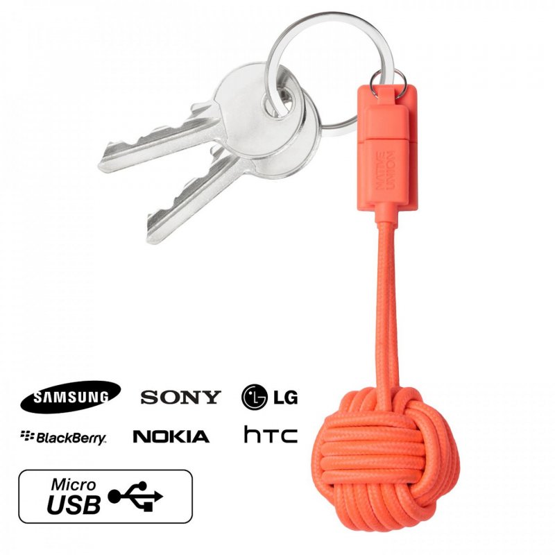 NATIVE UNION KEY CABLE MICRO USB CORAIL