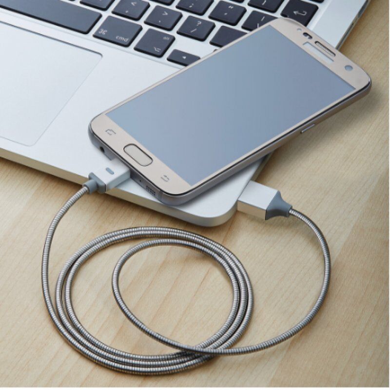 QDOS QD-240-AG câble USB 1 m USB 2.0 USB A Micro-USB A Argent