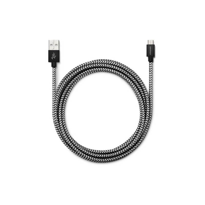 Usbepower FAB 250 - Micro USB USB cable 2.5 m USB 2.0 USB A Micro-USB A Black, White