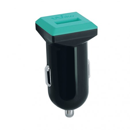 CHARGEUR VOITURE UNIVERSEL 1USB 1MAH NOIR/BLEEN