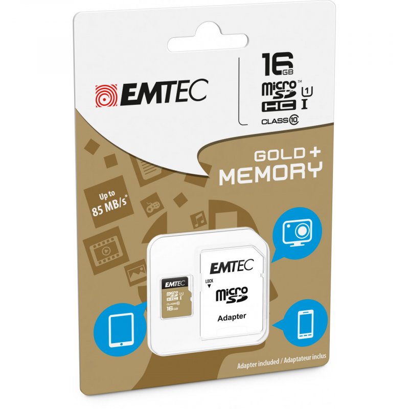CARTE MICROSDHC 16GO UHS1 U1 ELITEGOLD