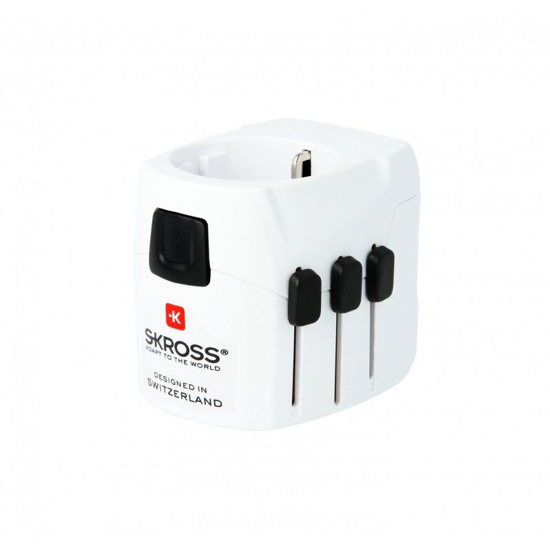 Skross PRO Light USB adaptateur prise d'alimentation Universel Noir, Blanc